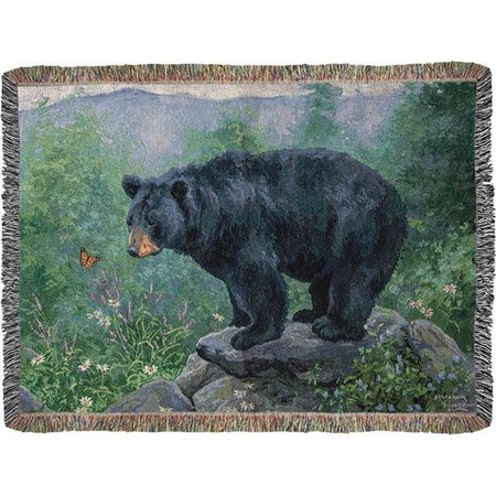 MANUAL WOODWORKERS Manual Woodworkers ATBWB 50 x 60 in. Butterfly Watching Bear Tapestry Throw ATBWB